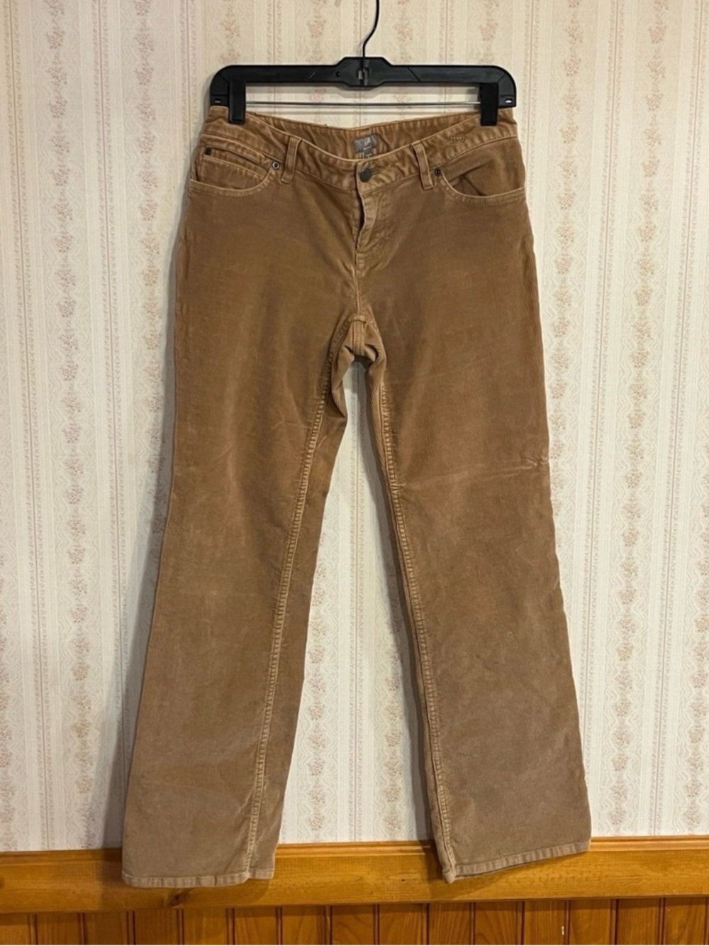 Brown Corduroy Straight-Leg Pants